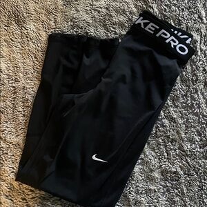 Nike Pro Black Leggings size S mesh sheer on leg